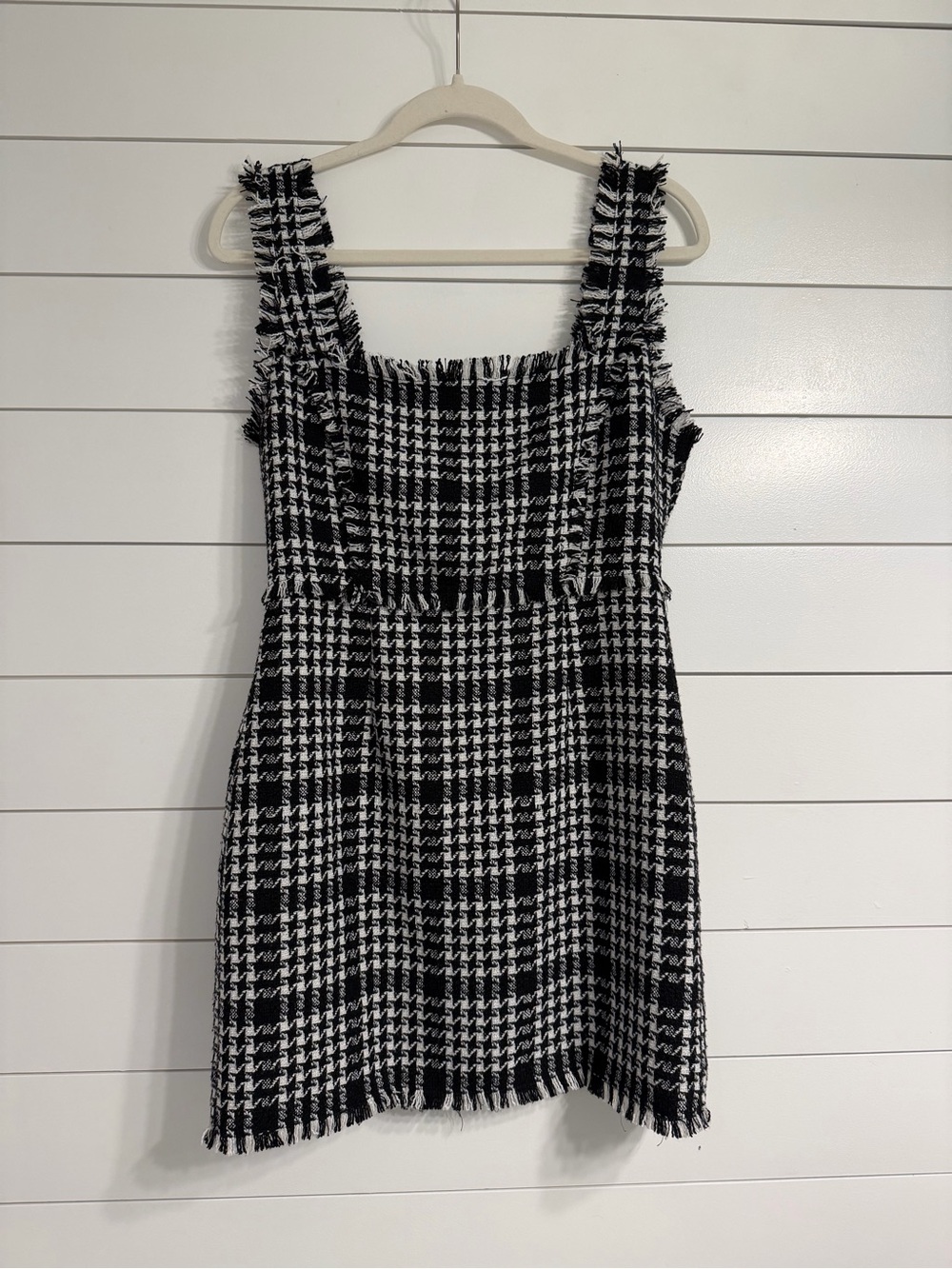 Forever 21 Black and White Houndstooth Pinafore Dress for Kids